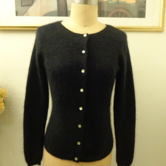 black angora cardigan